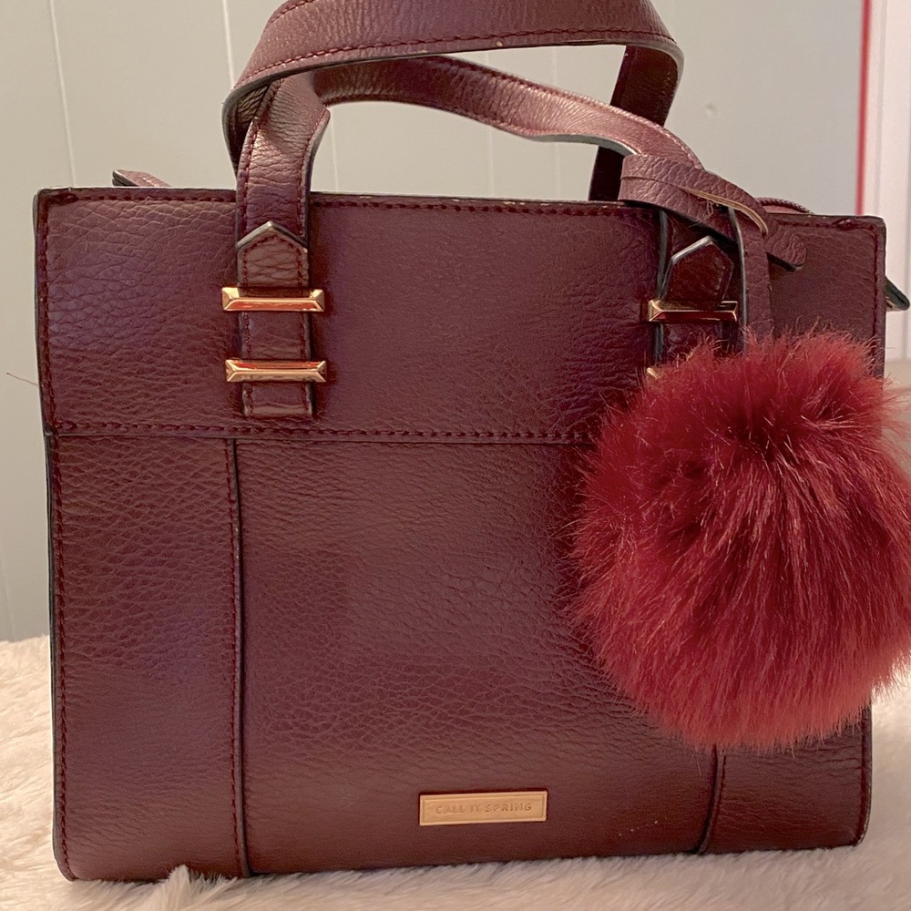 Burgundy handbag